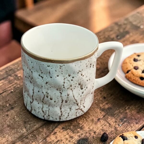morning coffee or tea cup , 48 pieces box , unique textured honeycomb surface